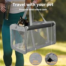 PaWz Pet Carrier Bag Large Cat Carrier Dog Carrier Collapsible Soft Dog Crate Portable Dog Crate For Large Cats Dogs Puppies Up To 12.5kg Waterproof Dog Travel Backpack For Indoor Outdoor Use Grey