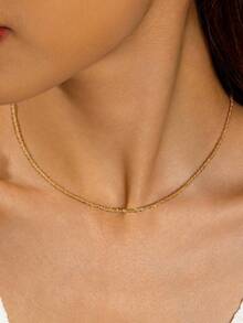 imoli Minimalist Solid Necklace - Yellow Gold - View 2