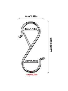 5个S型不锈钢弹簧夹挂钩 - 彩色 - 查看 2
