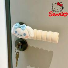 Sanrio 1 Pair Sanrio Licensed Cartoon Character Plush Door Knob Cover, Cute Melody, Pompompurin, Kuromi Design Door Handle Protector, Home Decor Door Knob Decorative Cover Set