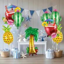 Set de Globos de Aluminio Tropicales, Decoración de Fiesta, Diseños de Piña, Sandía, Cactus y Palmera, Para decoración de fiestas(default) - Tipo 1 - Ver 6