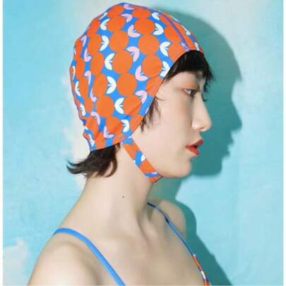 Cute Japanese & Korean Style Loose Fabric Plus Size Adult Swimming Cap, Anti-Shedding & Non-Constrictive