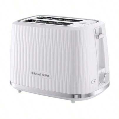 Eden 2 Slice Toaster RHT2737WHT Textured Design High Lift 6 Browning Settings High Lift Feature Crumb Tray White