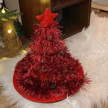 1pc Hat Resembling A Christmas Tree, Made Of Non Electric, Feather Free, Plastic Material That Can Be Hand Washed, Is A Holiday Decorative Hat Suitable For Holiday Photos And Christmas Gift Home Decor Christmas Decorations Room Decor Winter