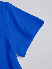 Playera Multicolor con Moño Minimalista estampado- Casual y Versátil - Azul - Ver 3