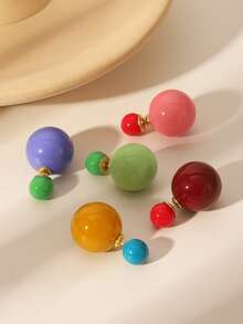 1 par de pendientes tipo botón de acrílico de estilo dulce y versátil, adecuados para uso diario de la mujer, Año Nuevo, Navidad, Día de San Valentín, Pascua y ocasiones especiales