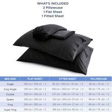 Cooling Sheets Set Queen Size, 100% Bamboo Viscose For Hot Sleepers | Deep Pocket Up To 40CM (16") | Silky Soft &Amp; Breathable Bedding - 4PC - màu đen - Xem 7