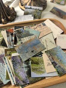 100 张/包复古迷你莫奈信迷你备忘录卡，双面，剪贴簿材料纸，学校用品，明信片，森林动物，昆虫，花卉，蝴蝶，计划器，DIY 背景，文具