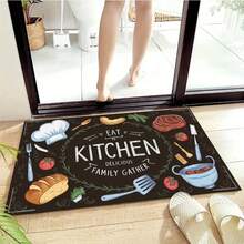 3pcs Kitchen Mat Set Thickened Coral Fleece Floor Mats Non-Slip Carpets Suitable For Bedroom, Living Room, Kitchen Door Non-Slip Absorbent Carpets Christmas