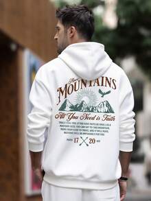 sweat-shirt à capuche imprimé avec poche pour homme, automne/hiver