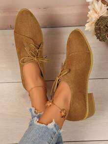 Women's Fashionable Round Toe Chunky High Heel Chain Embellished Pumps, Versatile, Perfect For Music Festival Parties In Spring And Summer, Black Color - Brown - View 9