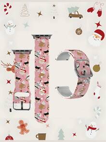 1pc Gingerbread Man Soft Elastic Breathable Comfortable Replacement Watch Band, Compatible With Samsung, Garmin, Honor Smartwatches, 38mm 40mm 41mm 45mm 44mm 42mm 46mm 49mm, Fashionable Casual Multi-Color Silicone Watch Strap Compatible With Apple Watch Ultra Series SE/11/10/9/8/7/6/5/4/3/2/1