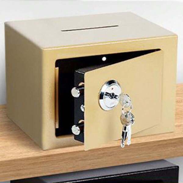 1pc Coin Bank Box, Office & Home Anti-Theft Steel , Hotel Use