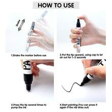 1 pieza Marcador de pintura a prueba de agua, de color vibrante, bolígrafo de relleno de color, bolígrafo para neumáticos, bolígrafo para dibujar, 12 colores, adecuado para caligrafía, coloración de figuritas DIY, grafiti en vidrio, madera, plástico, metal y talla grande - rotulador de pintura - Ver 7