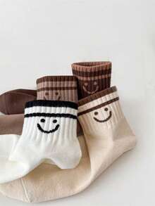 4 Pares de Meias Curtas Alegres para Mulheres, Macias e Confortáveis, Versáteis para Atividades, Outono/Inverno