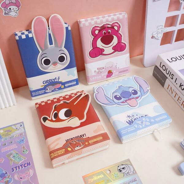 1PC Cartoon A5 Leather-Bound Notebook, Hand Account Book For Boys And Girls, High-Aesthetic Student Notebook, Diary, Back-To-School Gift, Cute Style