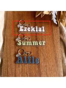 1 Pc Custom Acrylic Bag Tag Keychain 3D Backpack Tags Kids Tags Keychain Acrylic Name Tag Lunch Box Tag Luggage Tag Diaper Bag Tag Kids Backpack Tag Gift For Mom,Customized Keychains & Accessories,Easy Comfort,Apparel Accessories,Chic Autumn,Boyfriend,Girlfriend,Family,Friends - Silvery - View 44