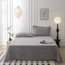 Juego de edredón de terciopelo de lujo tamaño king, juego de ropa de cama, colcha de terciopelo suave y ligera y sábana con 2 fundas de almohada marrón 200x220cm - Morado - Ver 11