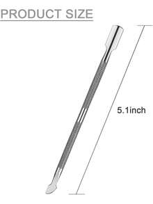 Ferramenta profissional para remoção de estrato córneo, empurrador e raspador de estrato córneo de metal, removedor de estrato córneo de dupla face para nail art e pedicure