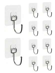 5/10/20 móc treo đồ trong suốt, thích hợp cho nhà bếp, phòng tắm, phòng khách để lưu trữ và sắp xếp đồ đạc - Trong suốt - Xem 7