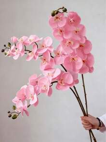 1 pieza Flor de orquídea Phalaenopsis artificial, decoración versátil para bodas, fondo de novia, ramos, corsajes, arcos, fiestas, regalos, centros de mesa de restaurante