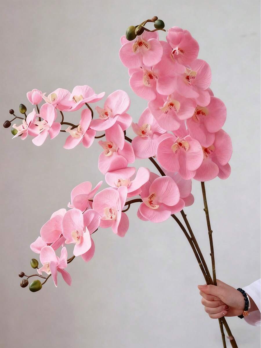 1 pieza Flor de orquídea Phalaenopsis artificial, decoración versátil para bodas, fondo de novia, ramos, corsajes, arcos, fiestas, regalos, centros de mesa de restaurante