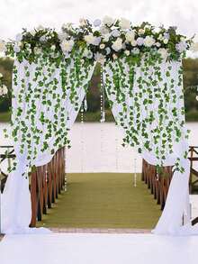 1PC Artificial Plant Sweet Potato Leaf Vine Birthday Party Decoration, Wedding Flower Basket, Bride Holding Flowers, Home Decor, Dining Room, Bedroom, Windowsill Decoration, Valentine's Day New Year Decoration, Outdoor Garden