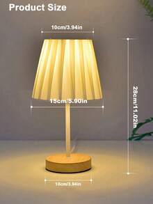 1 Peça Lâmpada De Mesa De Tecido Plissado Com Decoração Criativa, Led Simples E Econômico, Alimentada Por Usb, Feita De Material De Madeira Maciça E Tecido, Adequada Para Quarto, Estudo, Mesa, Etc.