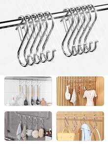 5个S型不锈钢弹簧夹挂钩 - 彩色 - 查看 7