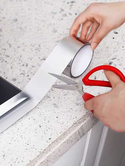 شريط ألومنيوم مضاد للعفن، ملصق مقاوم للزيت للمطبخ، ختم حافة مقاوم للماء للموقد، ملصق مقاوم للزيت للموقد الغازي، ملصق سميك لاصق ذاتي مقاوم للعفن عالي الحرارة