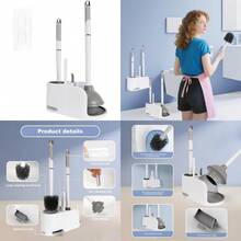 Toilet Brush And Plunger Set 4 In 1 Toilet Brush And Holder With Crevice Cleaning Brush And Clip Deep Cleaning Wall Mounted Home Bathroom Cleaning Tool Combo Gray 1