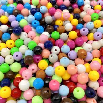 50 件 8 毫米糖果色多色亚克力圆珠用于制作手机链 DIY 时尚手链项链装饰配件
