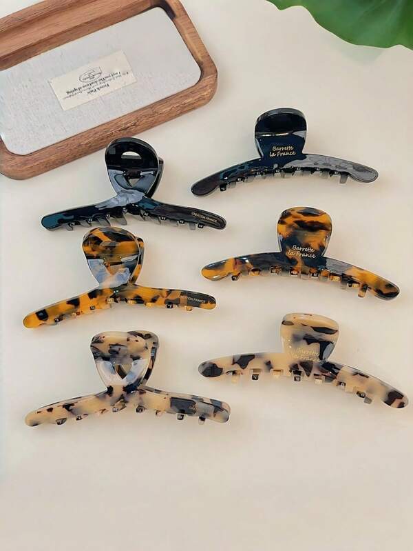 6 pièces/3 pièces/1 pièce Pinces à cheveux en acide acétique haut de gamme, 11 cm, accessoires capillaires pour femmes, pinces à cheveux, pince à cheveux pour l'arrière de la tête, décontracté, décontracté, fête, Noël, rue, accessoires capillaires polyvt tendance de haute qualité, pouvant être portés toute l'année, fixation forte des cheveux à l'arrière, convenant à une utilisation quotidienne par les femmes, les filles, les fêtes de vacances, les cadeaux de vacances, etc., anti-glissement et anti-chute, convenant aux cheveux épais, pince à cheveux d'hiver