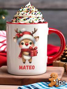 1/2/4 Pcs Customized Text Ceramic Mugs | Couple Personalized Mugs, Anniversary Gifts, Christmas Gifts, Christmas Morning Coffee Cups | Suitable For Couples, Lovers, Christmas Gift Buyers, Anniversary Celebrators, Romantic Gift Makers, Home Decor Enthusiasts, Daily Gift Givers, Customizable Text - Multicolor - View 12
