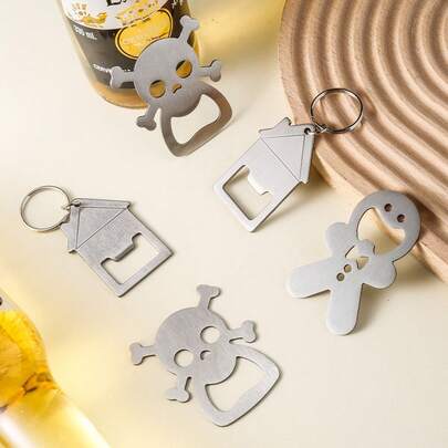 1 pieza Abridor de botellas de muñeca de dibujos animados creativo y lindo, Abridor de botellas de hombre de jengibre, Abridor de botellas de metal para refrigerador, Regalo de Navidad