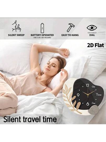 2D Flat 1pc Moderne Minimalist Home ation Creativity Wand Clock, Ultra Quiet Quartz Movement, No Ticking Sound, Painting Klok Living Room, Bedroom Office, able Watch, Unique Personalized, Clear Reading Time, In Bedroom, Studio, Ho Study, Kitchen Cafe, Perfect Family Friends view 6