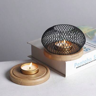 European Style Iron Lantern Candle Holder, Home Living Room Dining Table Romantic Candlelight Dinner Candle Stand, Decorative Accessories