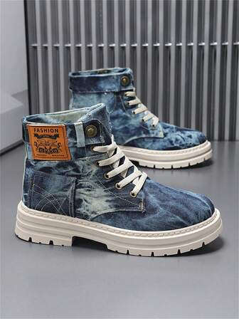 Men's High-Top Chelsea Boots, Leather Ankle Boots With Thermal Lined, Warm Snow Boots, Versatile Casual Shoes, Black Winter Boots For Men