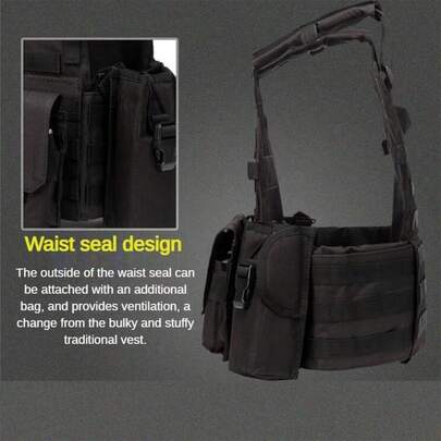 Chaleco táctico ligero y multifuncional, equipo dea exterior CS de color negro para hombres