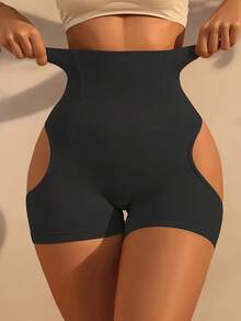 Women's High-Rise Non-Bound Leggings - Tummy Control, Butt Lifting, Shaping Leggings With Smooth Texture, Solid Black Full-Length Compression Leggings For Posture Correction, Fitness, Everyday And Dressy Wear - Breathable And Machine Washable (No Visible Panels/Buttons) - Solid Leg Design For A Smooth Silhouette, Fitted And Slimming, Enhances Waistline, Long-Lasting Comfort, With Hip Pads, Suitable For Plus Size Women's Shapewear - màu đen - Xem 4