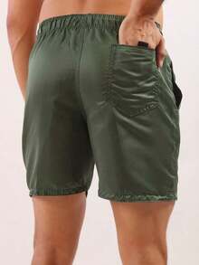 Men's Bermuda Shorts, Mauricinho Style, Quick-Drying, Surf, Printed, Beach, Tactel Fabric, Adult Shorts - Verde militar - Ver 4