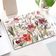 1 Stück Mauspad mit abstraktem Kunstdesign, quadratisches wasserdichtes rutschfestes Gummiuntergrund Mauspad, geeignet für Büro Laptop, moderne bohemische Blattmuster Schreibtischzubehör Büroartikel Büroschreibtischzubehör Mauspad für den Schreibtisch