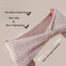 1pc Super Soft Solid Color Plush Criss-Cross Headband For Women, Daily Makeup Washing Hairstyle Accessory, Outdoor Sports Warm Non-Sweating, Double-Sided Cloud-Like Fabric Design, Casual Fresh Sweet Style Hair Accessories Winter Scarf Warm Hair Bands Women Bandanas