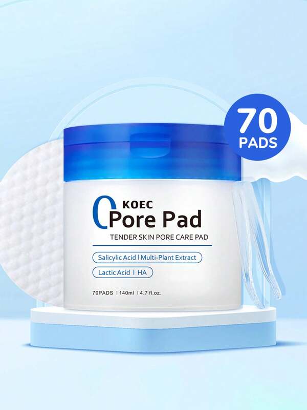 70pcs Pore-Less Facial Cleansing Pads - Zero Pore Tightening Prep Pads, Alcohol-Free Formula, Suitable For All Skin Types (Normal, Dry, Oily, Combination), Gentle For Makeup Removal And Serum Application, Non-Greasy Base, Essential For Skincare, Moisturizing Formula, Minimalist Packaging, Ideal For Beauty Enthusiasts