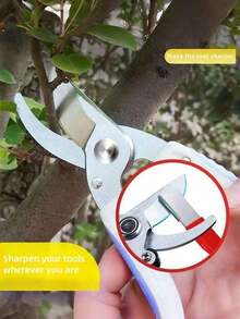 Premium Diamond-Coated Sharpening File For Scissors, Knives, And Garden Tools - Dual-Sided Flat And Curved Design For Efficient Sharpening - Durable Metal Construction For Long-Lasting Performance - Black - View 1