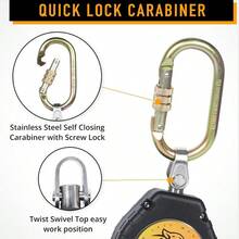 Fall Protection Retractable Lanyard 6FT Construction SelfRetracting Lanyard Fall Arrest Safety Roofing Heavy Duty Leading Positioning ANSI OSHA Class B