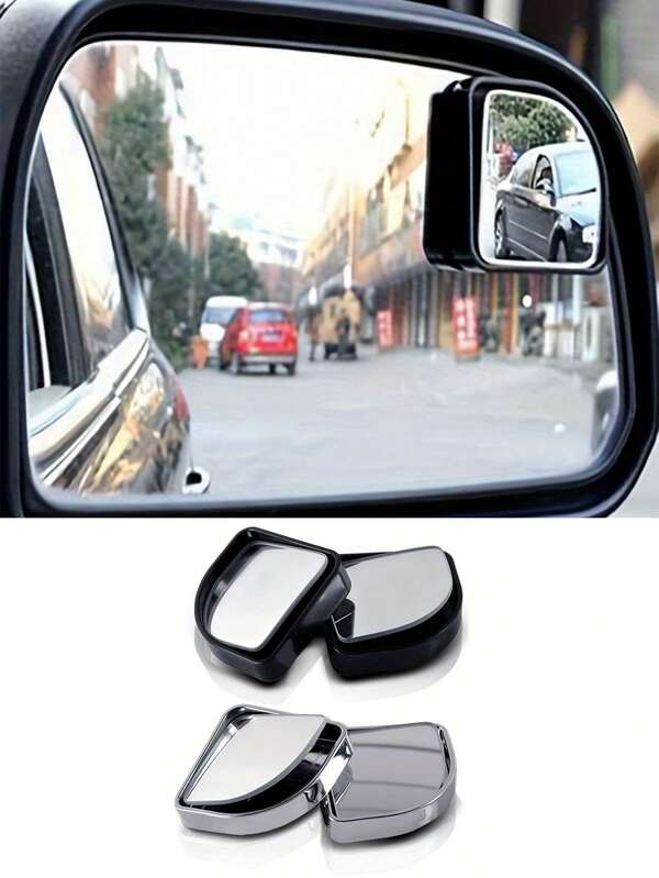 1 par de espejos punto ciego universales para automóvil - Ángulo amplio mejorado, espejo retrovisor de asistencia para reversa y estacionamiento, fácil de instalar, apto para la mayoría de los vehículos, accesorios de espejo retrovisor de automóvil