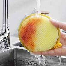 10-Sponge Wipe Yuanbao Towel Round Double-Sided Dishwashing Cloth Kitchen Cleaning Ball Household Rag Ball Non-Stick Oil Washing-Double-Sided Sponge Wipe