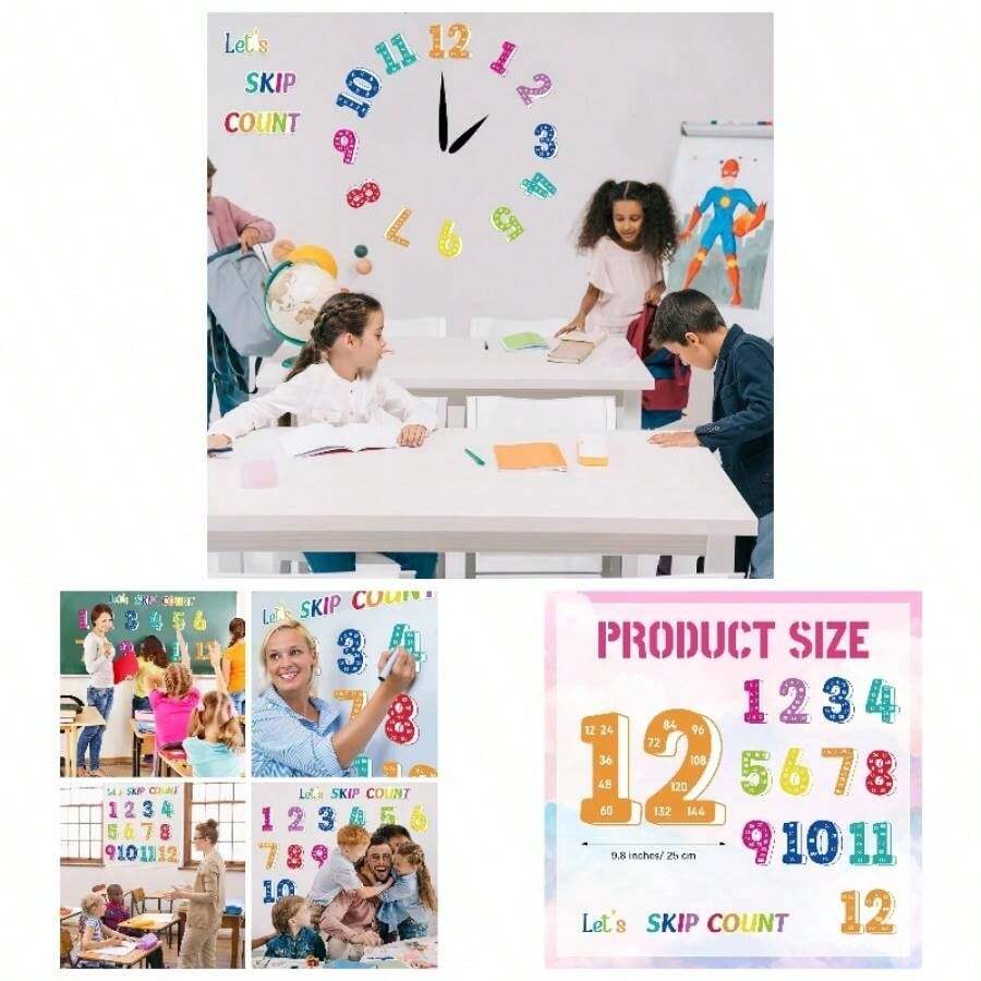 15 Pcs Skip Counting Numbers Classroom Large Math Multiple Poster ...