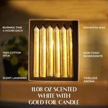 6Piece Scented Candles 6 Inch Long Dripless Candles For Weddings Christmas And Home Decor Each Candle Burn Time 4 Hours White Lavender